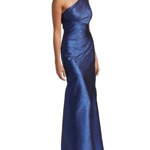 THEIA Dress incredible fabric metallic royal blue